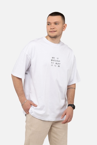 Чоловіча футболка з коротким рукавом 50 колір білий ЦБ-00245604 SKT000982175 фото