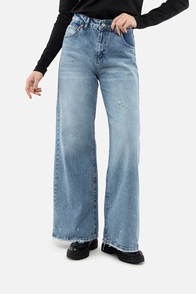Жіночі джинси палаццо 44 колір блакитний ЦБ-00241685 SKT000962428 фото