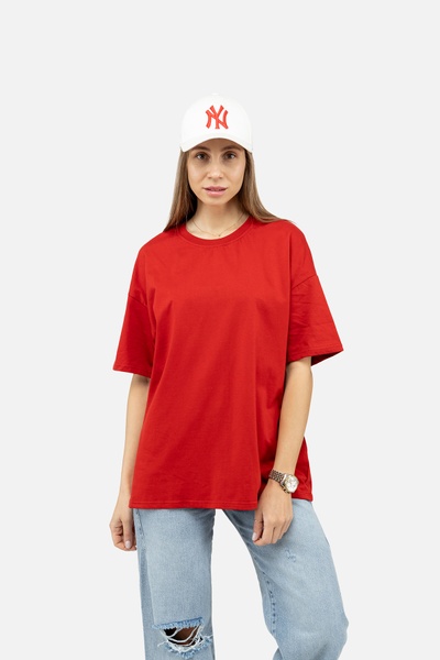 Жіноча футболка з коротким рукавом 48 колір червоний ЦБ-00242211 SKT000963992 фото