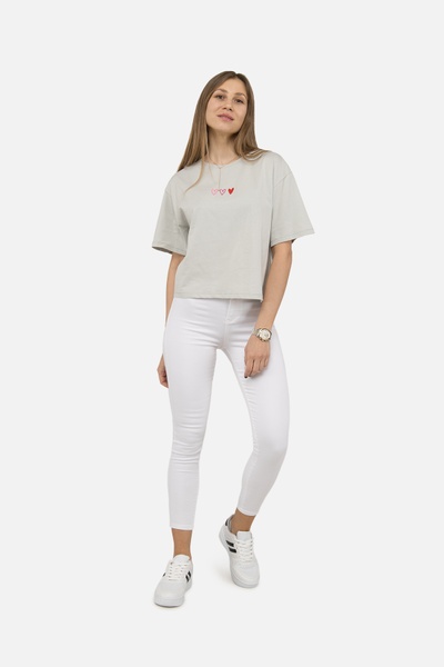 Жіноча футболка з коротким рукавом 48 колір світло-сірий ЦБ-00246204 SKT000983841 фото