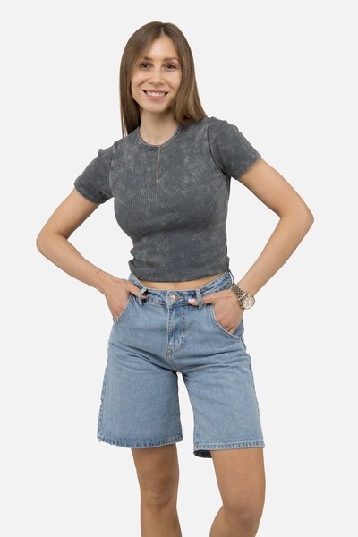 Женская футболка с коротким рукавом 48 цвет серый ЦБ-00246221 SKT000983892 фото