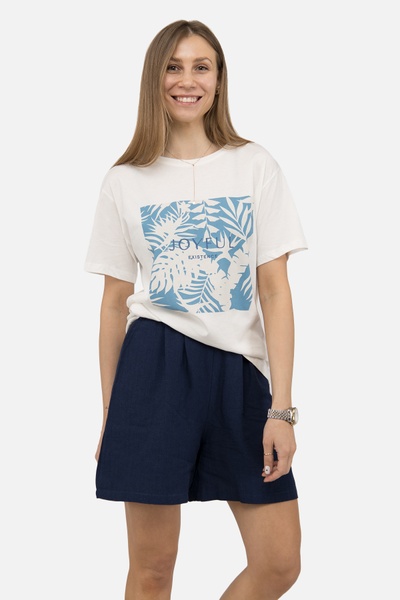 Жіноча футболка з коротким рукавом 46 колір молочний ЦБ-00250957 SKT000994835 фото