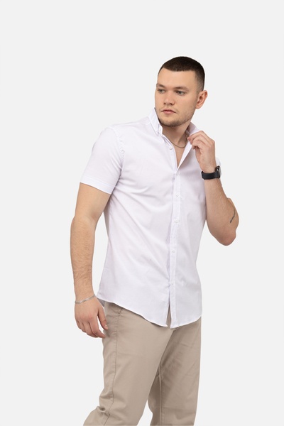 Мужская рубашка с коротким рукавом 54 цвет белый ЦБ-00250763 SKT000994252 фото
