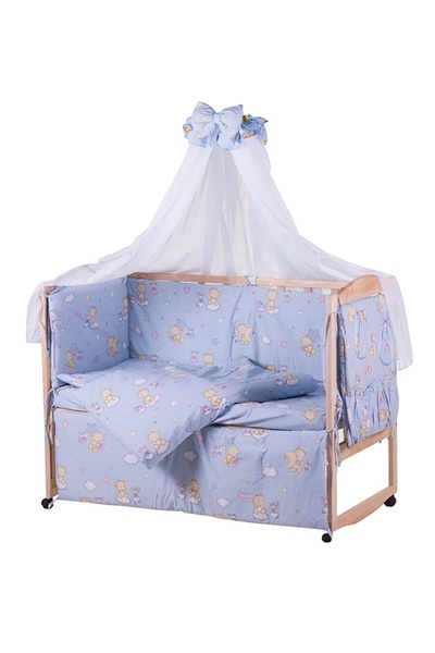 Постельный комплект в кроватку цвет голубой ЦБ-00249615 SKT000991497 фото