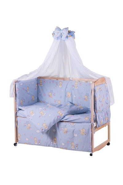 Постільний комплект в ліжечко Qvatro Gold колір блакитний ЦБ-00196175 SKT000858699 фото