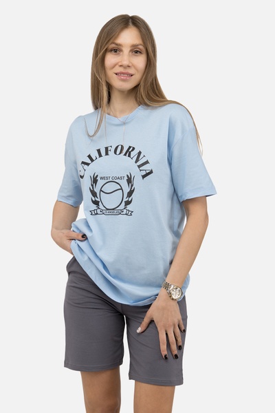 Женская футболка с коротким рукавом 48 цвет голубой ЦБ-00250605 SKT000993770 фото