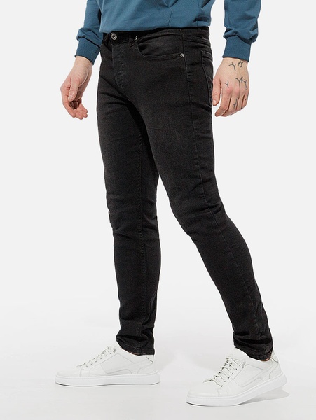 Чоловічі джинси слім 46 колір чорний ЦБ-00213858 SKT000894935 фото