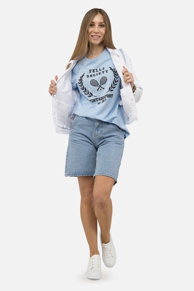 Жіноча футболка з коротким рукавом 48 колір блакитний ЦБ-00250609 SKT000993782 фото