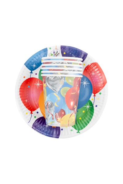 Набір - Тарілки, стакани паперові, "Кульки" колір різнокольоровий ЦБ-00208668 SKT000884968 фото