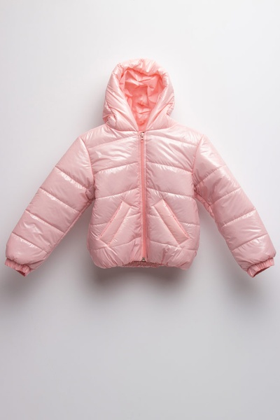 Куртка коротка на дівчинку 110 колір світло-рожевий ЦБ-00158235