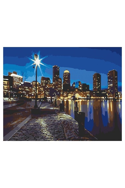 Картина за номерами "Вечірнє місто" колір різнокольоровий ЦБ-00235190 SKT000945581 фото