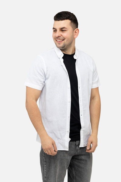 Чоловіча сорочка з коротким рукавом 52 колір білий ЦБ-00244803 SKT000979906 фото