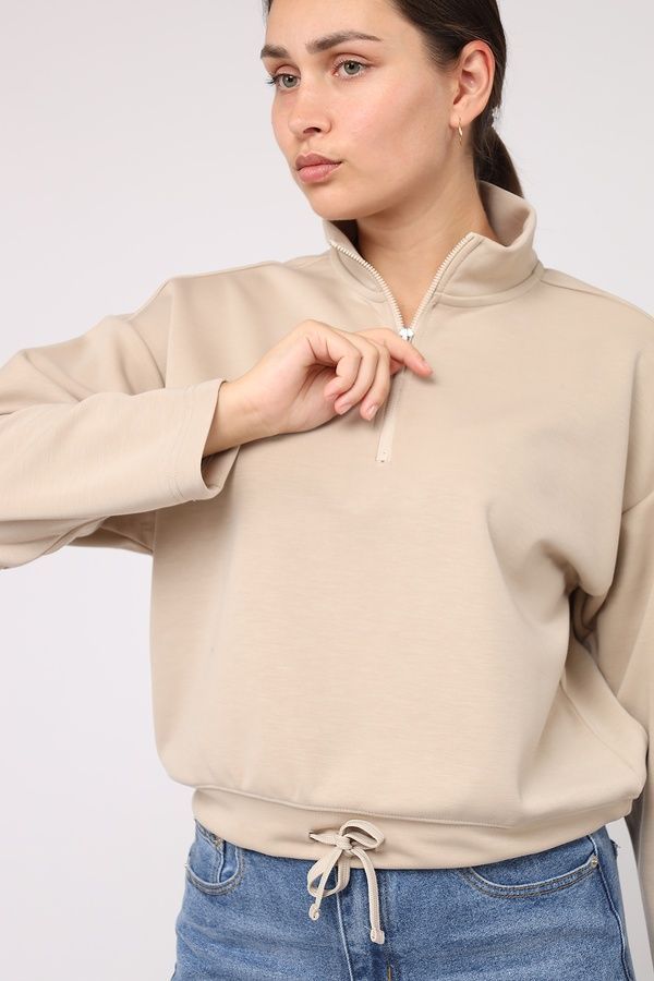 Світшот жіночий колір бежевий 42 ЦБ-00284387 фото