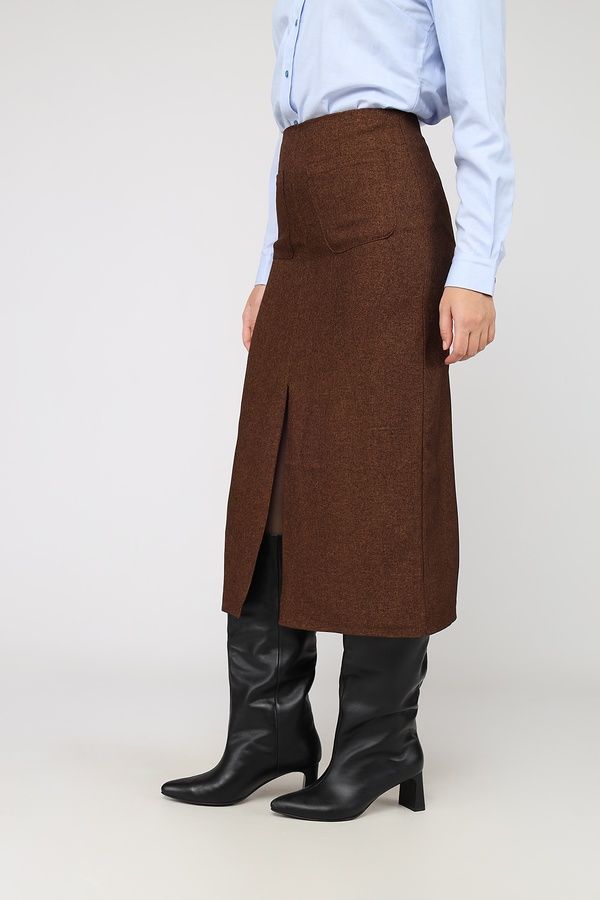 Спідниця пряма жіноча колір коричневий 50 ЦБ-00286462 фото