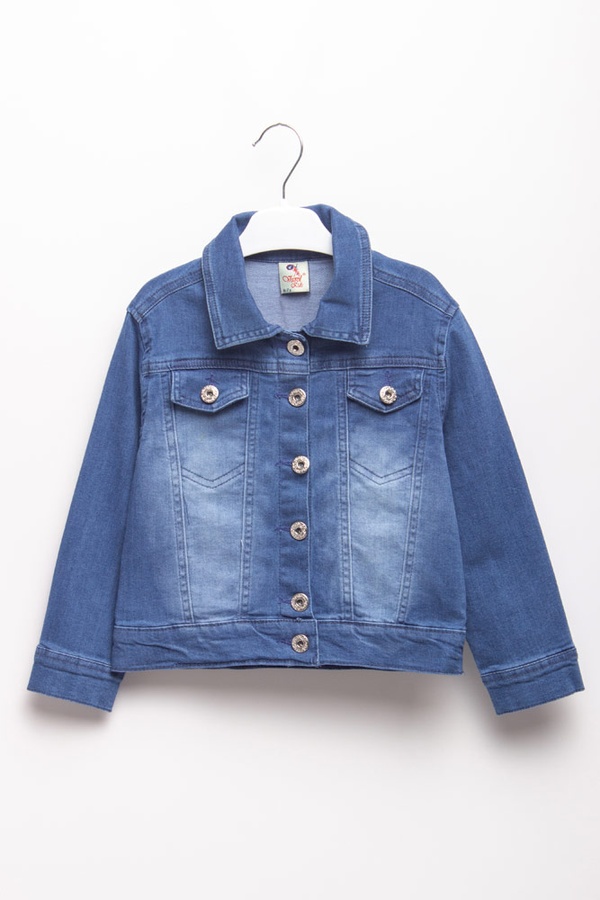 Куртка джинсова коротка на дівчинку 116 колір синій ЦБ-00148388 SKT000509405 фото