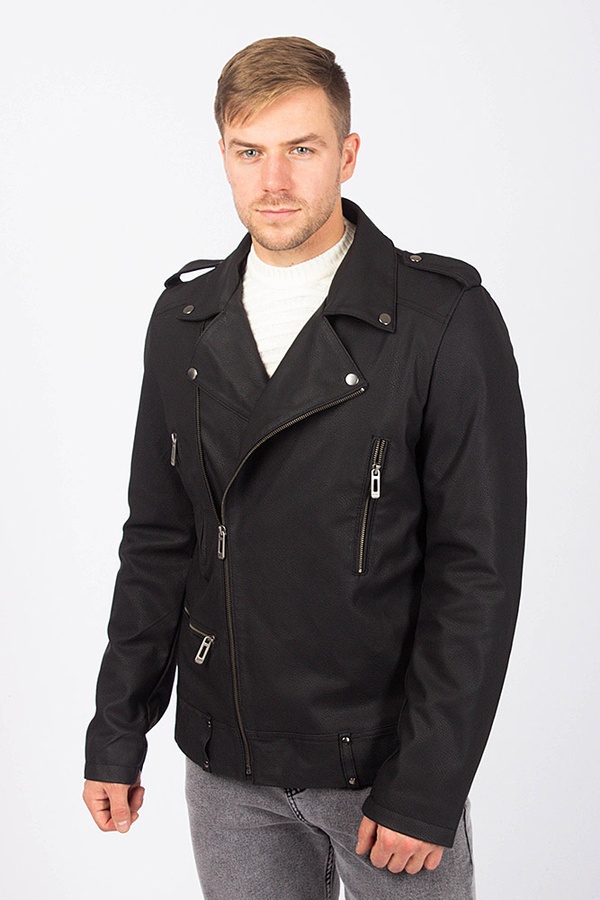 Куртка косуха чоловіча 52 колір чорний ЦБ-00147275 SKT000507281 фото
