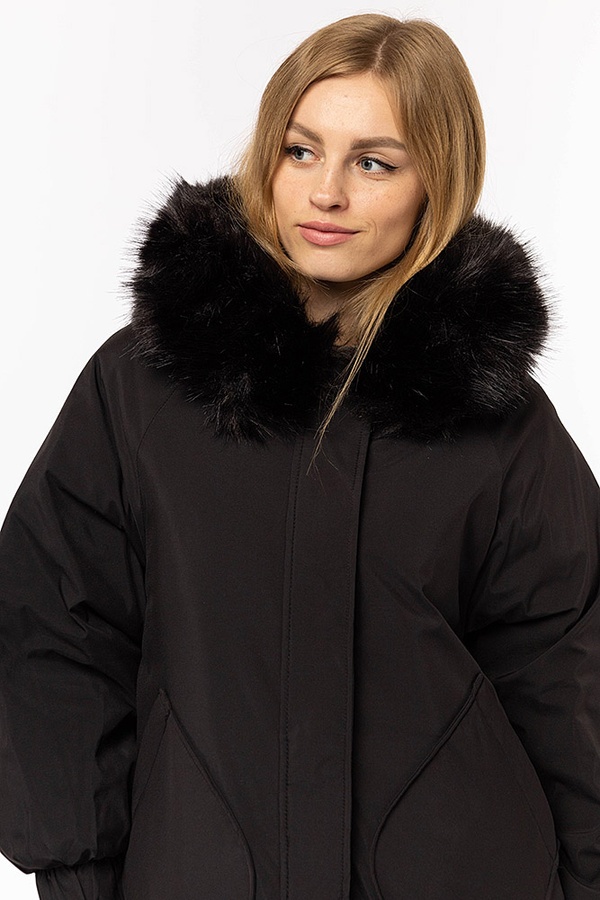 Жіноча куртка 48 колір чорний ЦБ-00197769 SKT000861931 фото