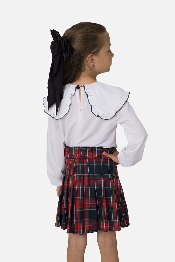 Блуза з довгим рукавом для дівчинки 152 колір білий ЦБ-00251252 SKT000996339 фото