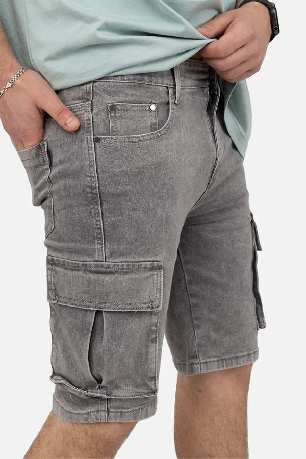 Мужские джинсовые шорты 42 цвет серый ЦБ-00250588 SKT000993644 фото