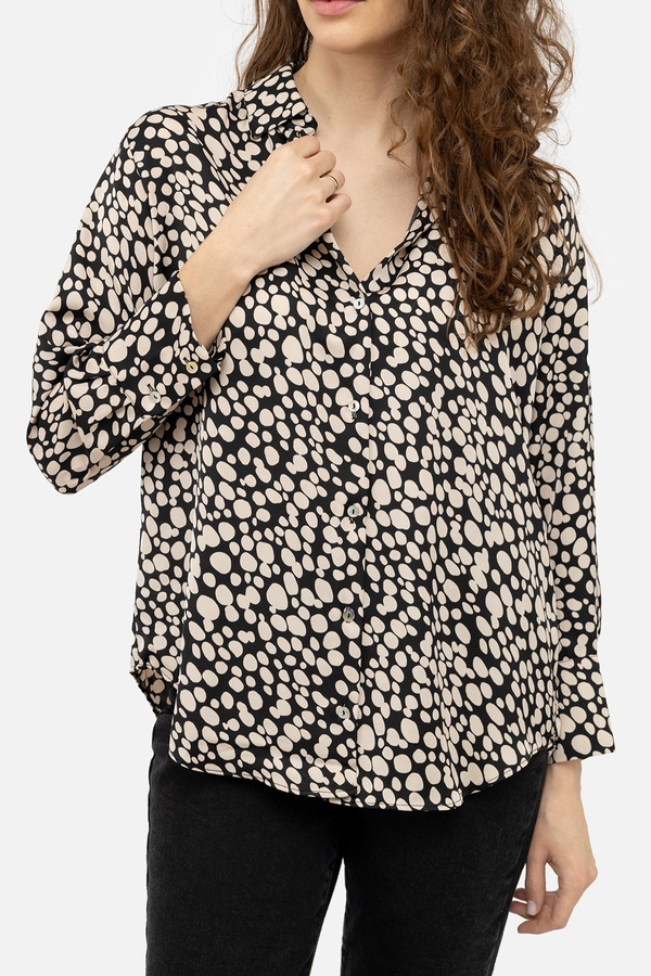 Женская рубашка с длинным рукавом 46 цвет коричневый ЦБ-00241694 SKT000962477 фото