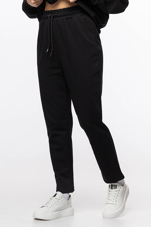 Жіночі спортивні штани прямі 44 колір чорний ЦБ-00210774 SKT000890680 фото