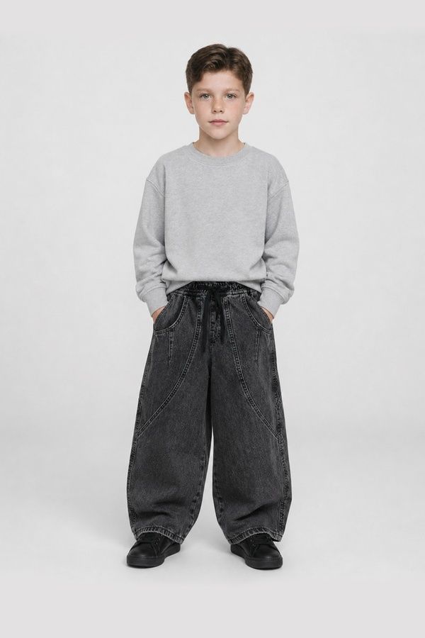 Джинси baggy для хлопчика колір сірий 128 ЦБ-00290692 фото