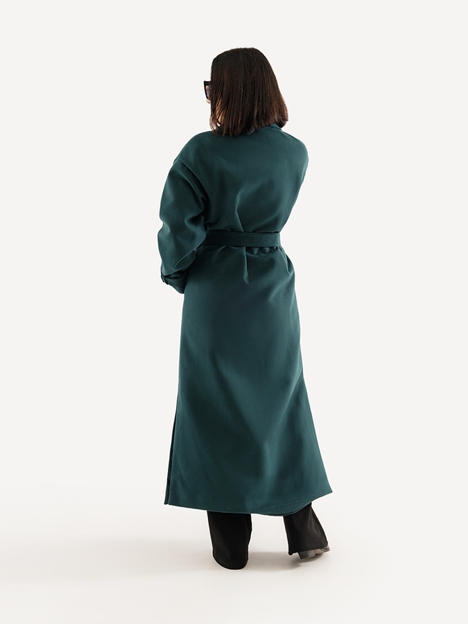 Женское пальто 48 цвет зеленый ЦБ-00230014 SKT000933642 фото