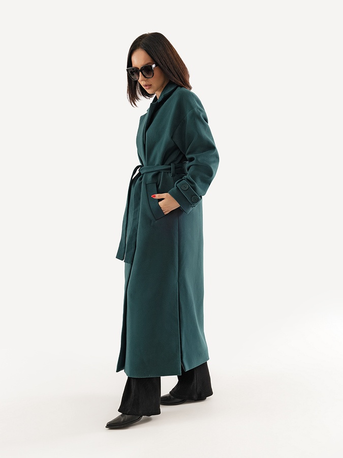 Пальто жіноче 48 колір зелений ЦБ-00230014 SKT000933642 фото