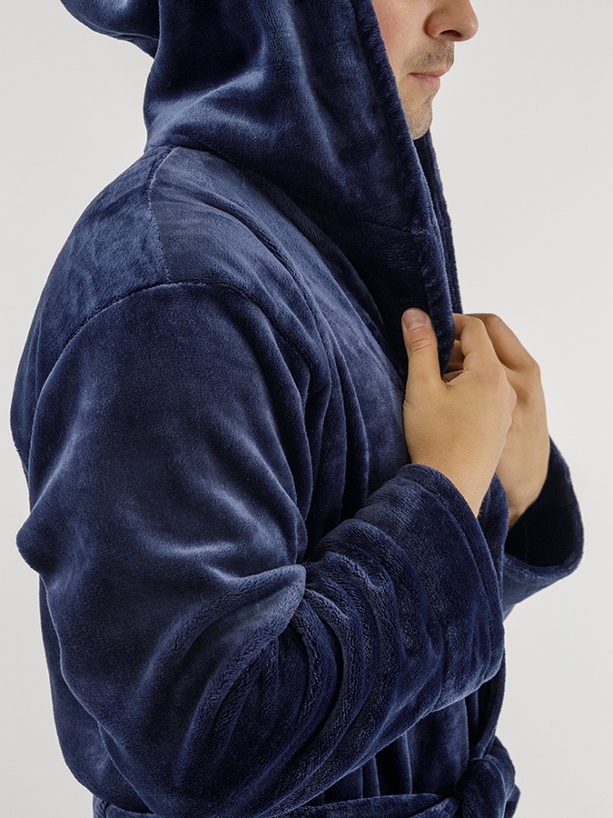 Чоловічий халат 48 колір темно-синій ЦБ-00226860