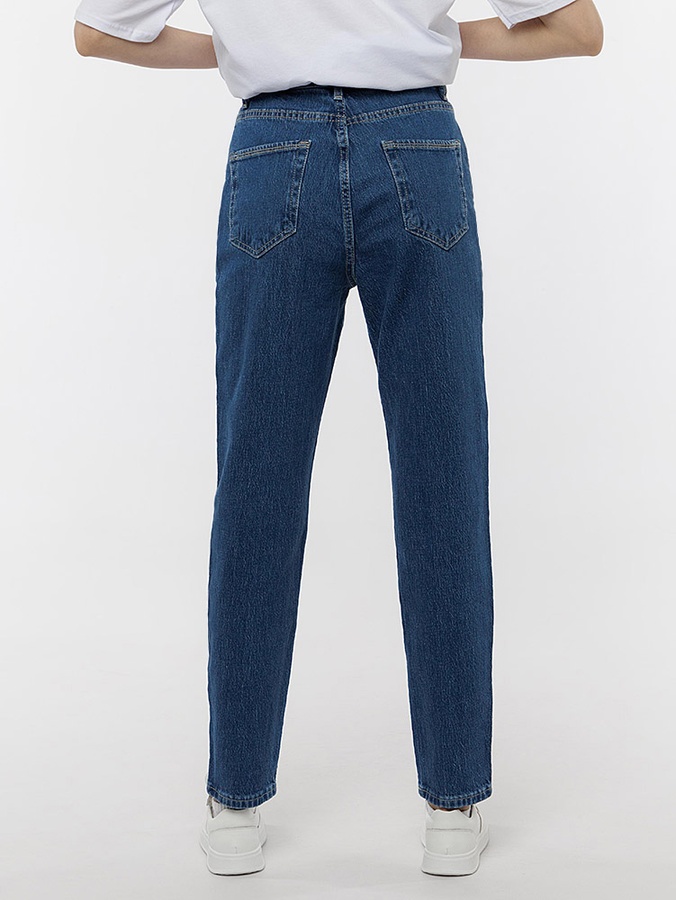 Жіночі джинси мом 50 колір синій ЦБ-00217706 SKT000903176 фото