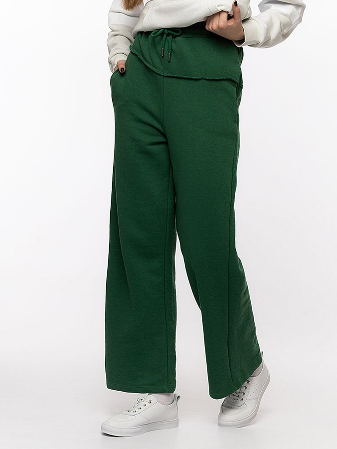 Жіночі прямі спортивні штани 46 колір зелений ЦБ-00214277 SKT000896127 фото