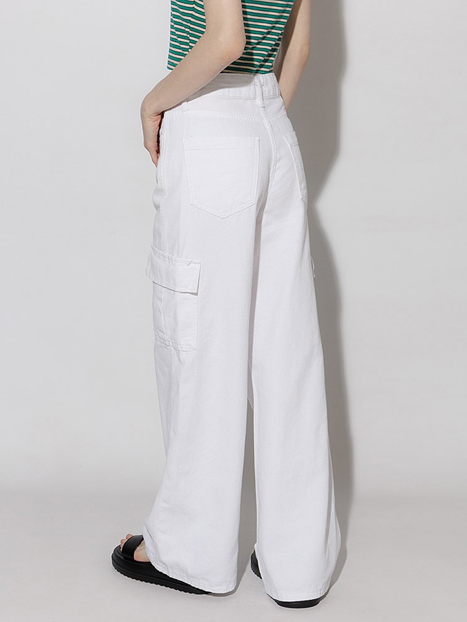 Жіночі джинси палаццо 44 колір білий ЦБ-00218948 SKT000905817 фото