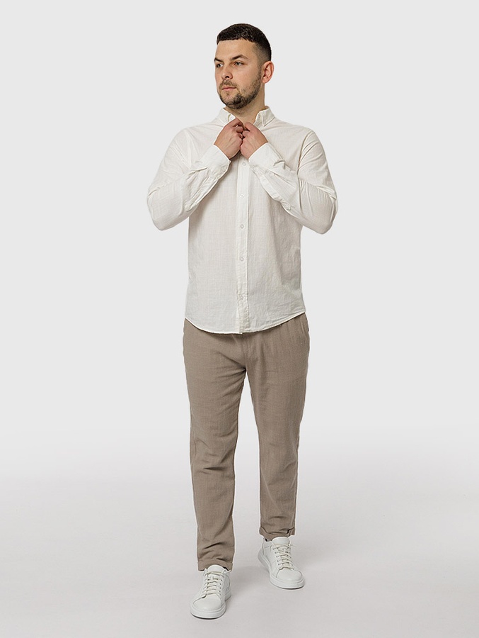 Чоловіча сорочка з довгим рукавом 44 колір білий ЦБ-00218783 SKT000905284 фото