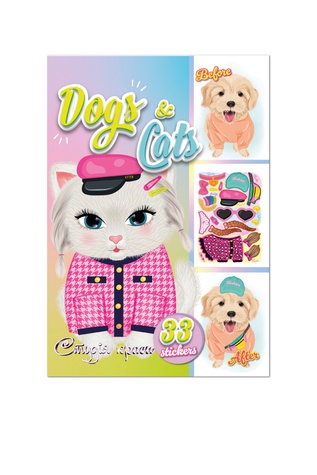 Видання для дозвілля серія "Студія краси" книга з наліпками "Dogs & Cats" колір різнокольоровий ЦБ-00265032 SKT001032772 фото