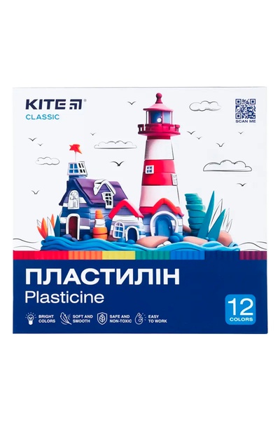 Пластилін Kite Classic 12 кольорів колір різнокольоровий ЦБ-00255205 SKT001007091 фото