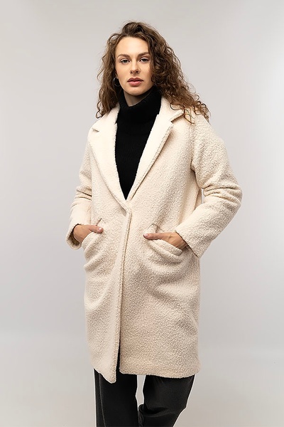 Женское пальто 50 цвет молочный ЦБ-00233095 SKT000944074 фото