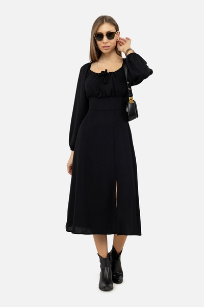 Жіноча сукня з довгим рукавом 48 колір чорний ЦБ-00245802 SKT000982814 фото