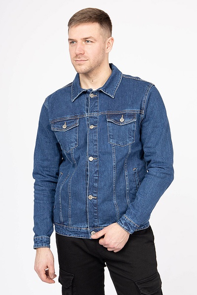 Куртка джинсова чоловіча 44 колір темно-синій ЦБ-00183035 SKT000605601 фото