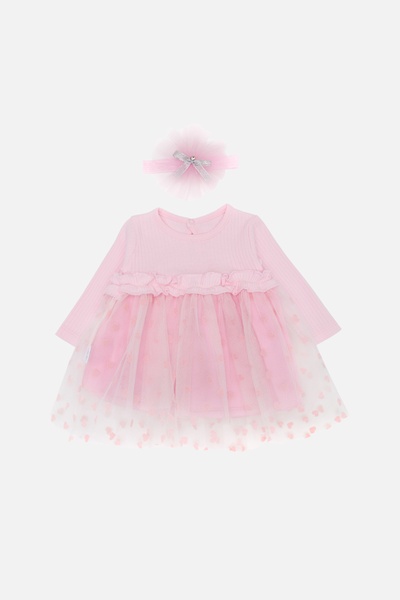 Платье с повязкой для девочки 80 цвет розовый ЦБ-00243076 SKT000966901 фото