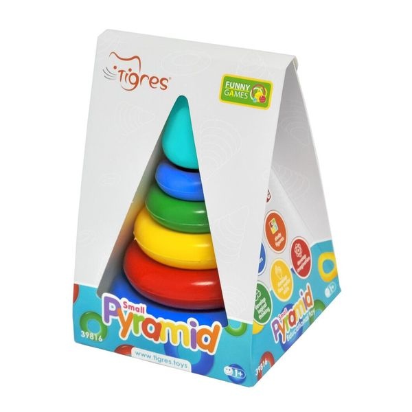 Іграшка розвиваюча "Пірамідка" мала в коробці колір різнокольоровий ЦБ-00155047 SKT000526935 фото