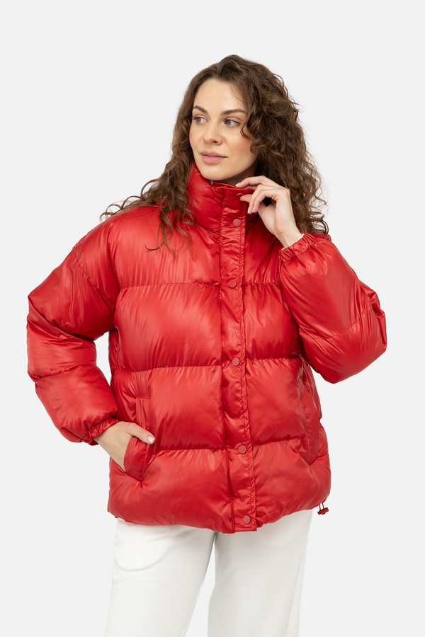 Жіноча куртка 46 колір червоний ЦБ-00242086 SKT000963458 фото
