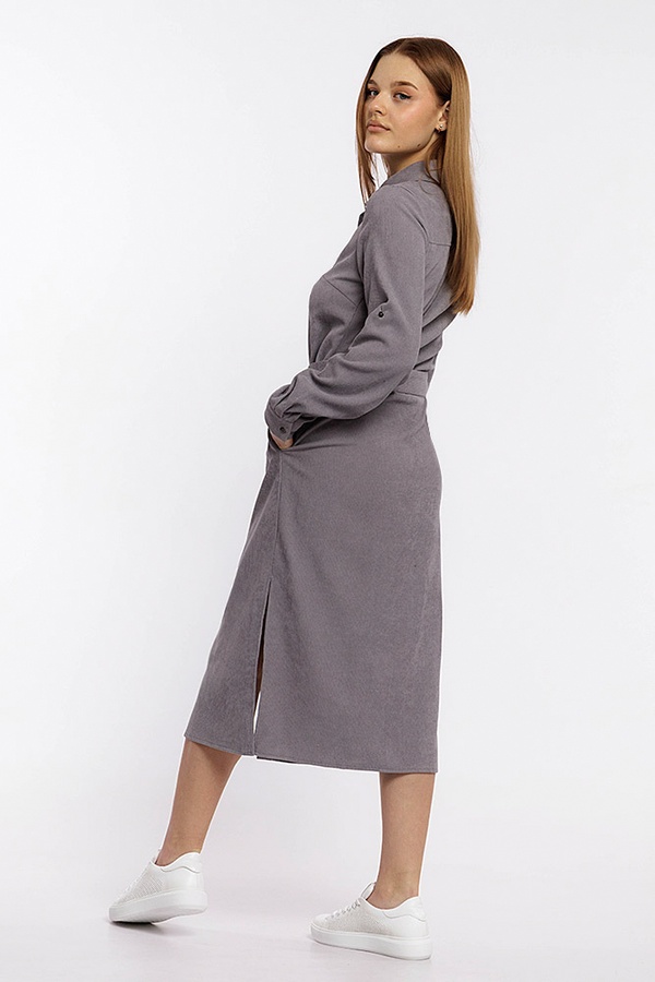 Жіноча сукня з довгим рукавом 50 колір сірий ЦБ-00210697 SKT000890350 фото