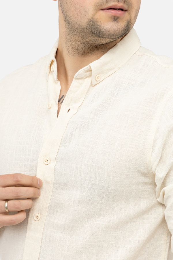 Мужская рубашка с длинным рукавом 50 цвет молочный ЦБ-00244805 SKT000979915 фото