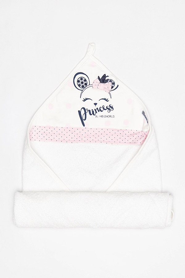 Рушник для купання з куточком і рукавичкою "Принцеса" колір рожевий ЦБ-00187010 SKT000833930 фото