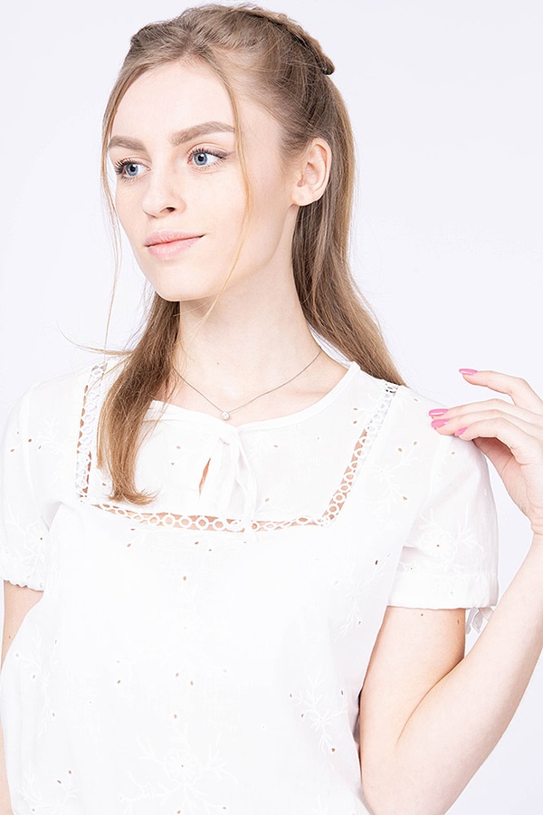 Блуза жіноча 42 колір білий ЦБ-00161301 SKT000546556 фото
