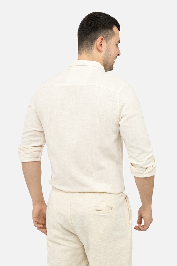 Мужская рубашка с длинным рукавом 50 цвет молочный ЦБ-00244805 SKT000979915 фото