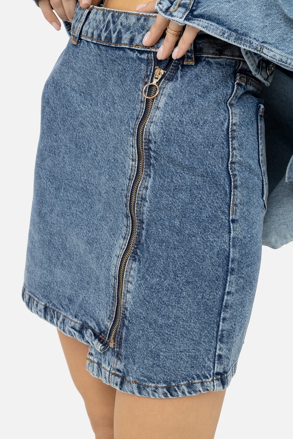 Женская джинсовая юбка 44 цвет синий ЦБ-00219144 SKT000906428 фото