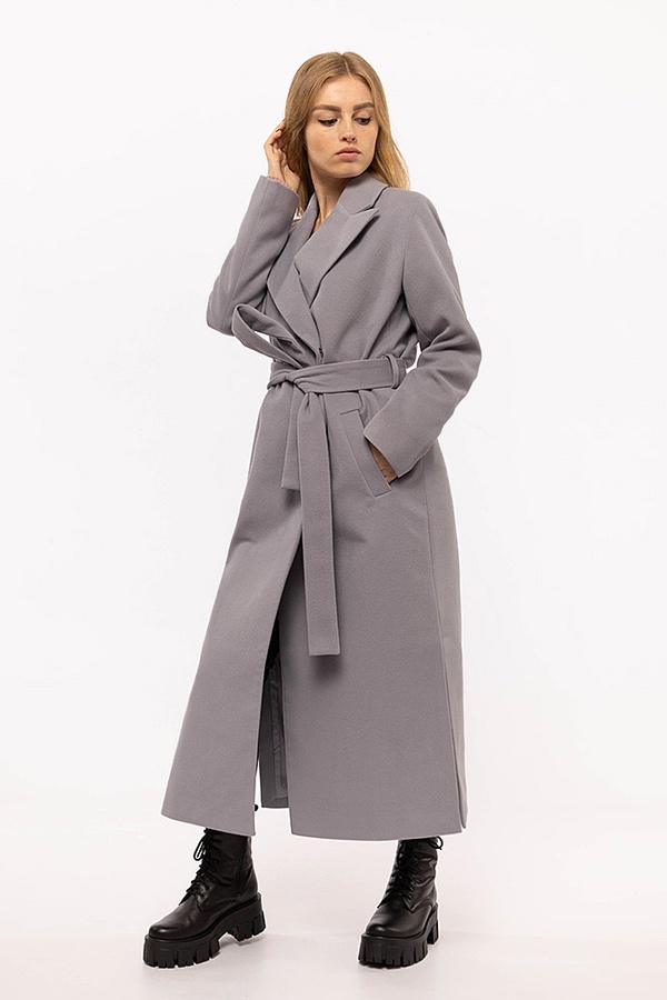 Жіноче пальто 44 колір сірий ЦБ-00190124 SKT000841996 фото