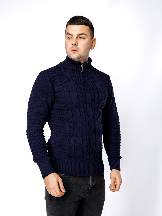 Чоловічий светр 50 колір темно-синій ЦБ-00236419 SKT000952210 фото