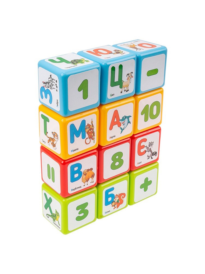 Игрушка кубики "Азбука + арифметика ТехноК" цвет разноцветный ЦБ-00231473 SKT000936677 фото